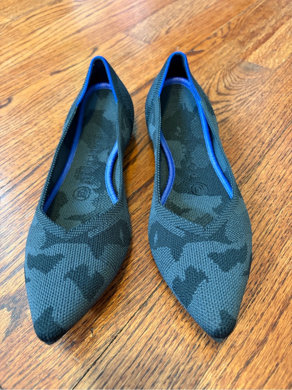 Rothy's The Point Dark Camo Washable Ballet Flat Gray Comfort Career Retired 7